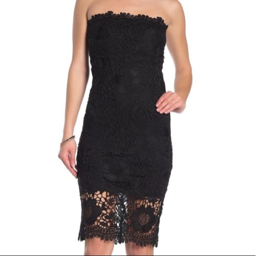 Jump Apparel • black strapless crochet dress